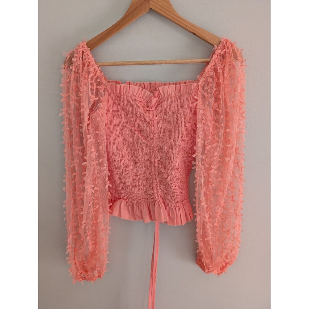 Joie Orange Smocked Blouse Size S